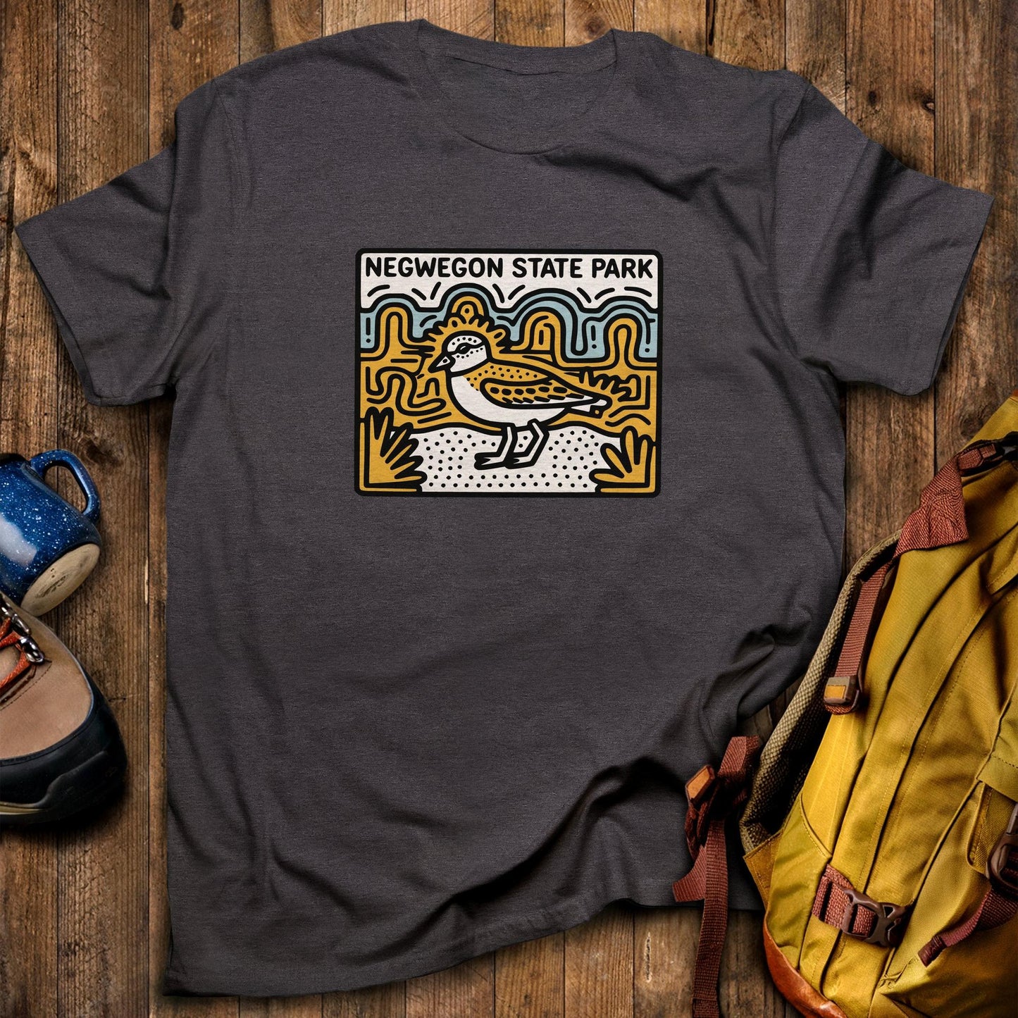 Negwegon State Park T-Shirt Dark Heather Adventure and Outdoors Themed T-Shirt