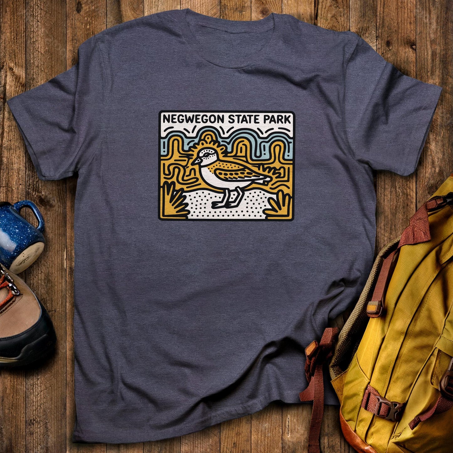 Negwegon State Park T-Shirt Heather Navy Adventure and Outdoors Themed T-Shirt