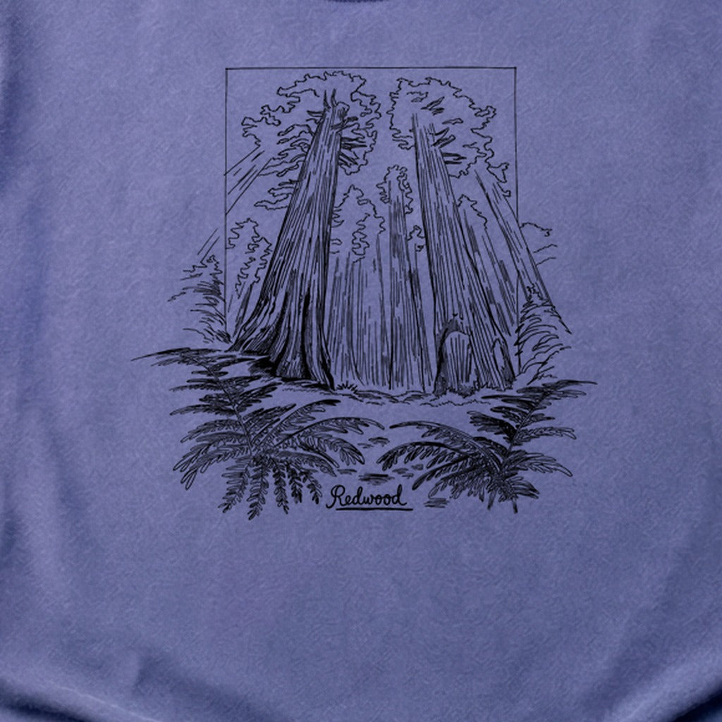 Redwood Line Drawing Cotton T-Shirt