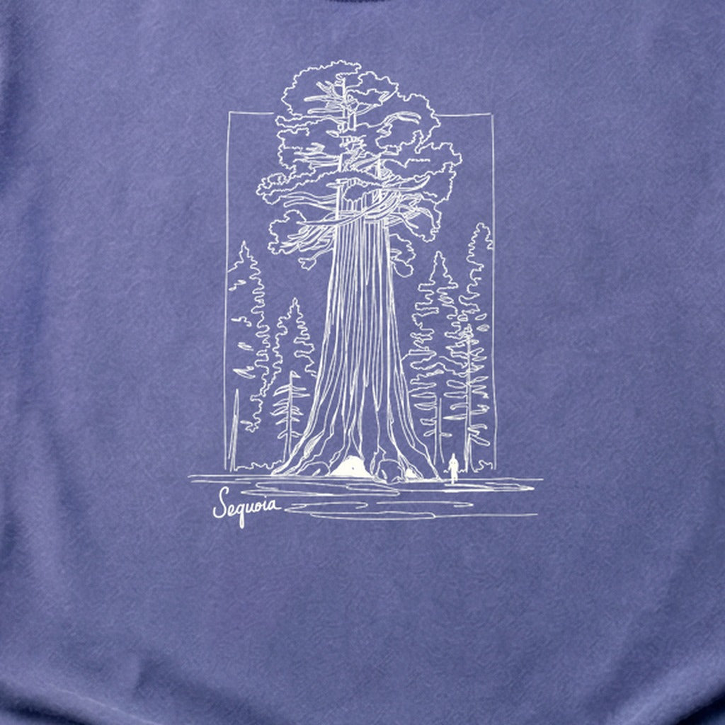 Sequoia Line Drawing Cotton T-Shirt