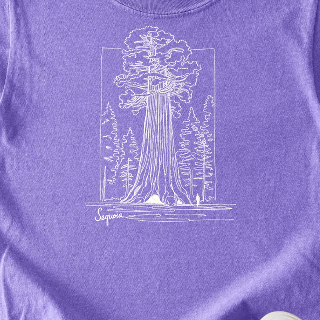 Sequoia Line Drawing Kids Cotton T-Shirt