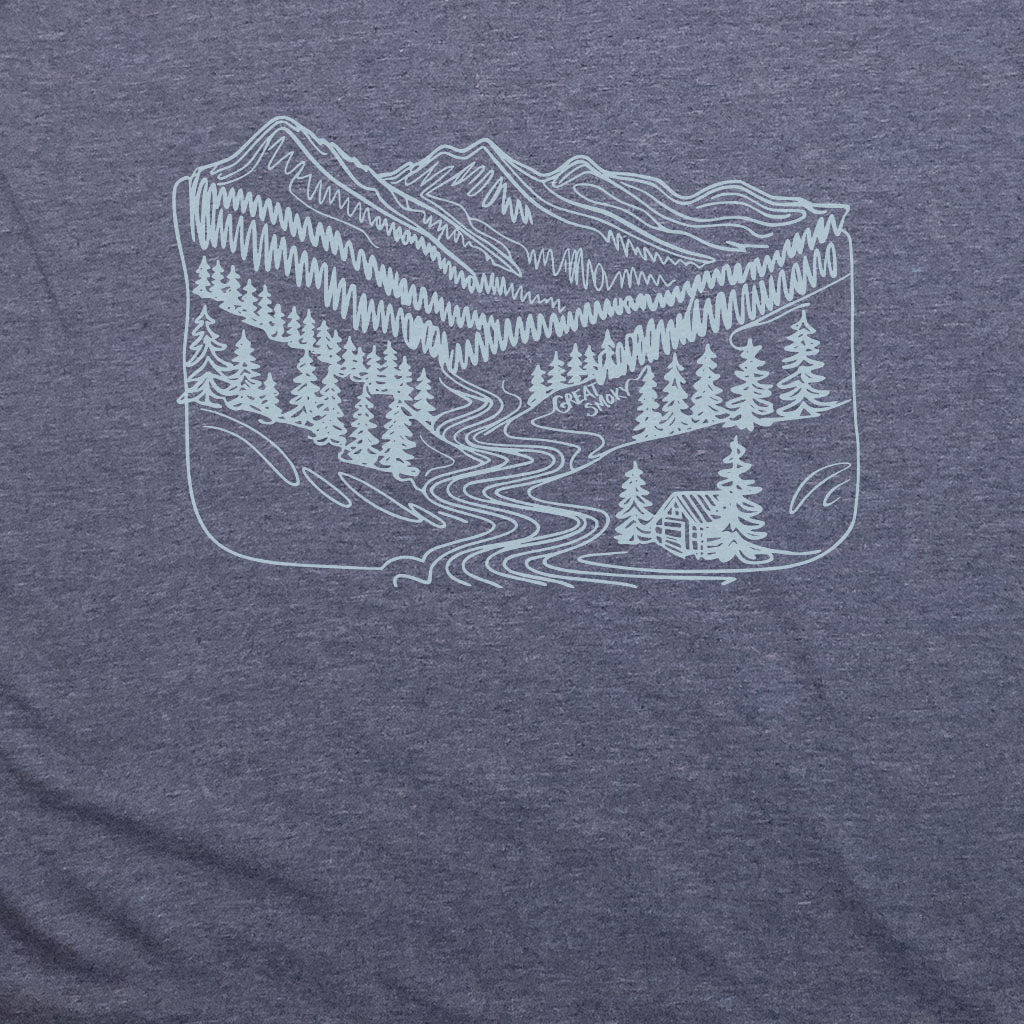 Great Smoky Line Drawing T-Shirt Adventure and Outdoors Themed T-Shirt