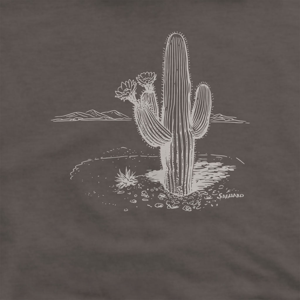 Saguaro Line Drawing Crewneck Sweatshirt Adventure and Outdoors Themed Sweatshirt