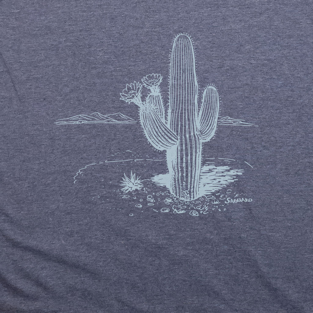 Saguaro Line Drawing T-Shirt Adventure and Outdoors Themed T-Shirt