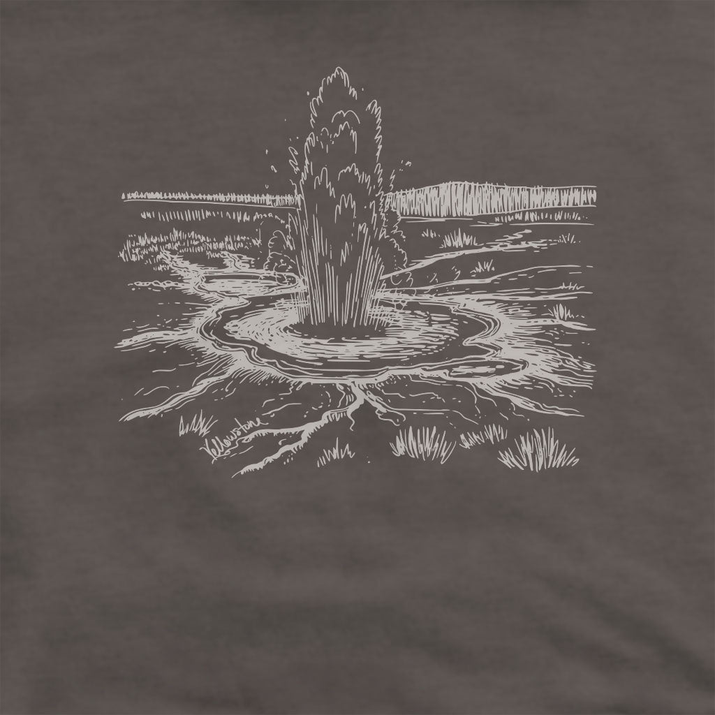 Yellowstone Line Drawing Crewneck Sweatshirt Adventure and Outdoors Themed Sweatshirt