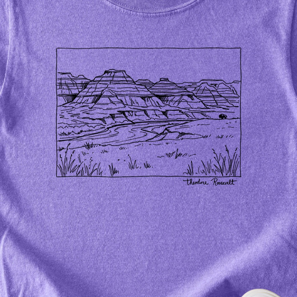 Theodore Roosevelt Line Drawing Kids Cotton T-Shirt