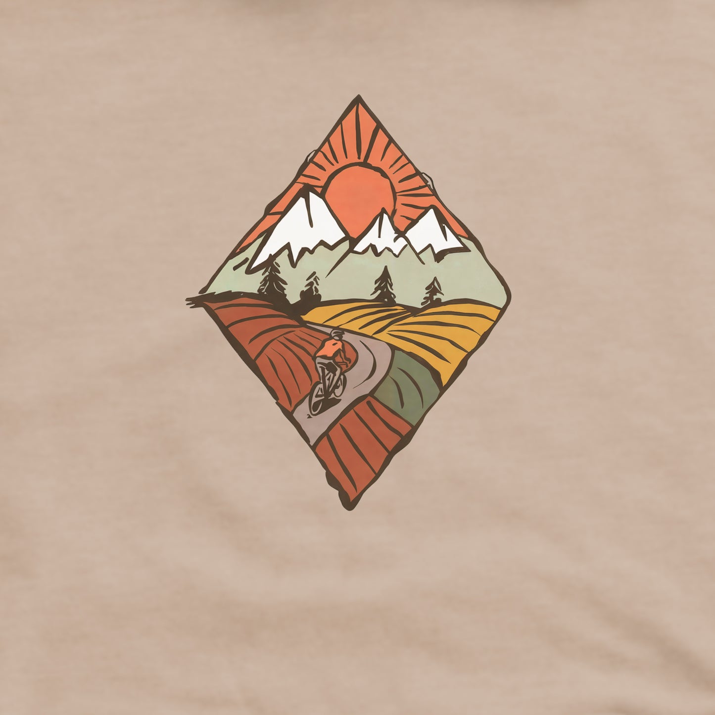 Pedal to the Peaks Bicyling Crewneck Sweatshirt Adventure and Outdoors Themed Sweatshirt