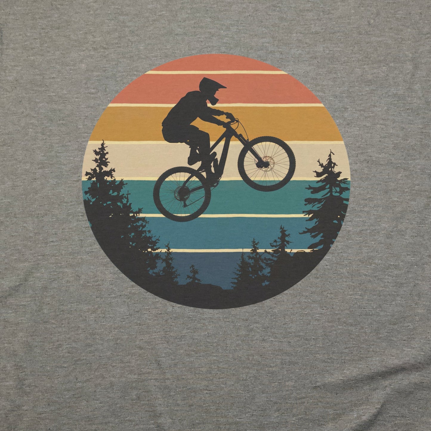 Mountain Biking Retro Sunset T-Shirt Adventure and Outdoors Themed T-Shirt
