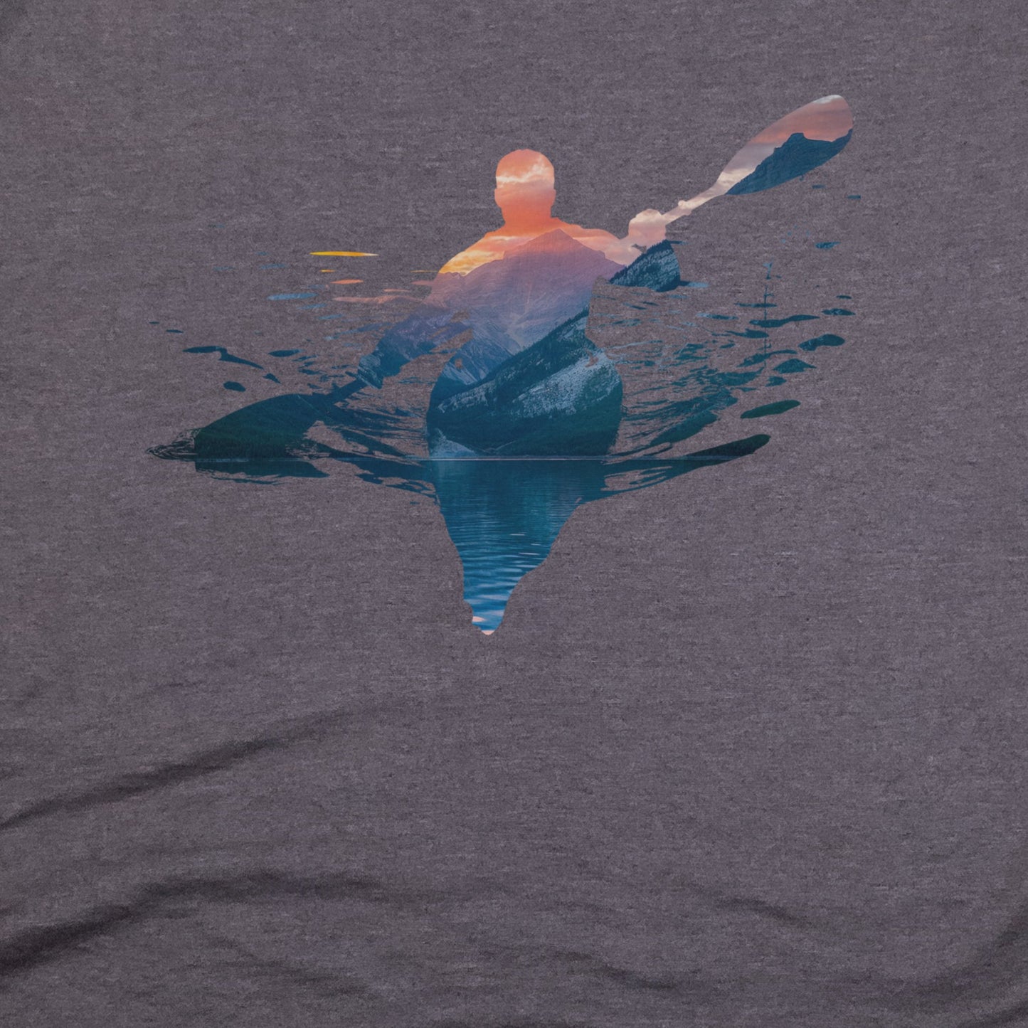 Kayak Mountain Silhouette T-Shirt Adventure and Outdoors Themed T-Shirt