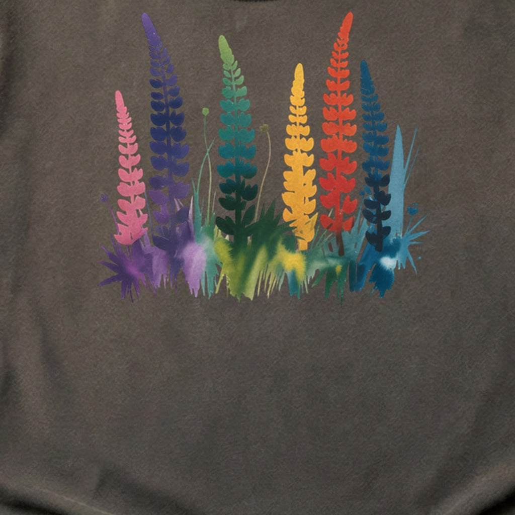 Watercolor Lupine Cotton T-Shirt