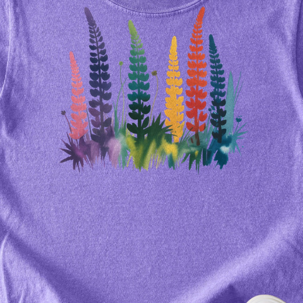 Watercolor Lupine Kids Cotton T-Shirt
