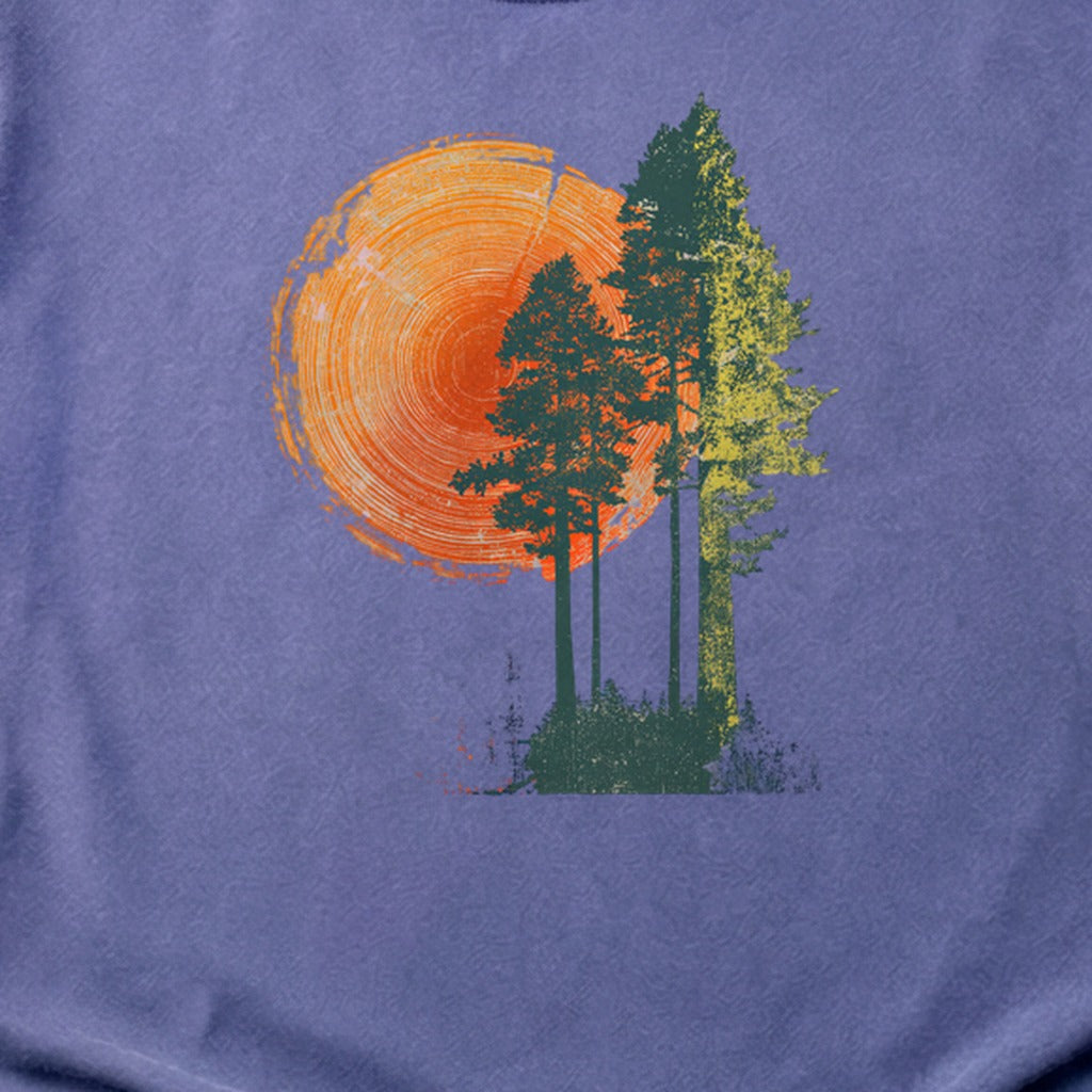 Woodcut Pines Cotton T-Shirt