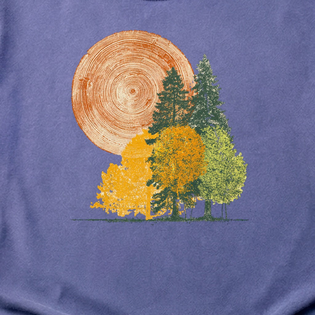 Woodcut Stamped Forest Cotton T-Shirt