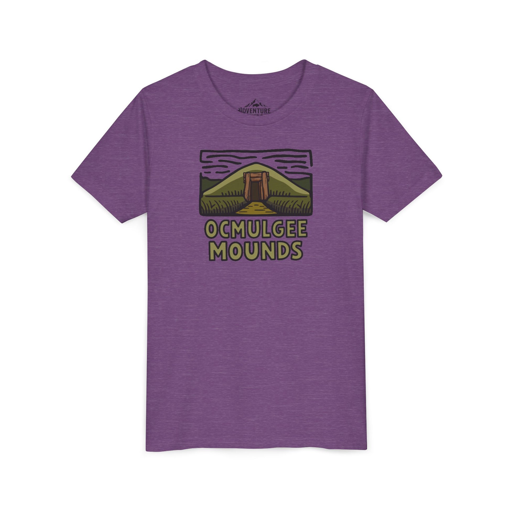 Wholesale Youth Ocmulgee Mounds T-shirt Heather Team Purple Adventure and Outdoors Themed Kids clothes