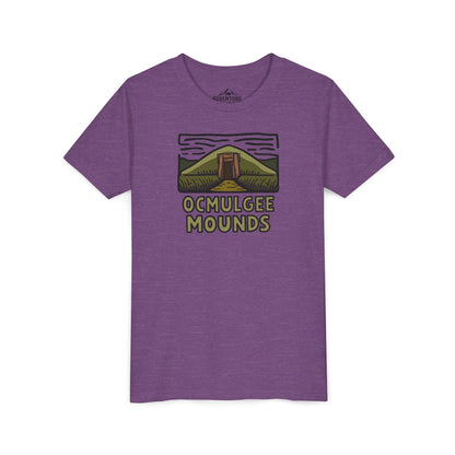 Wholesale Youth Ocmulgee Mounds T-shirt Heather Team Purple Adventure and Outdoors Themed Kids clothes
