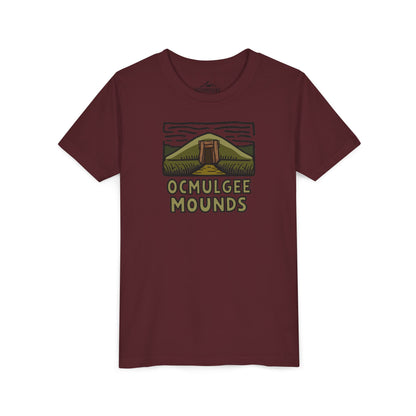 Wholesale Youth Ocmulgee Mounds T-shirt Maroon Adventure and Outdoors Themed Kids clothes