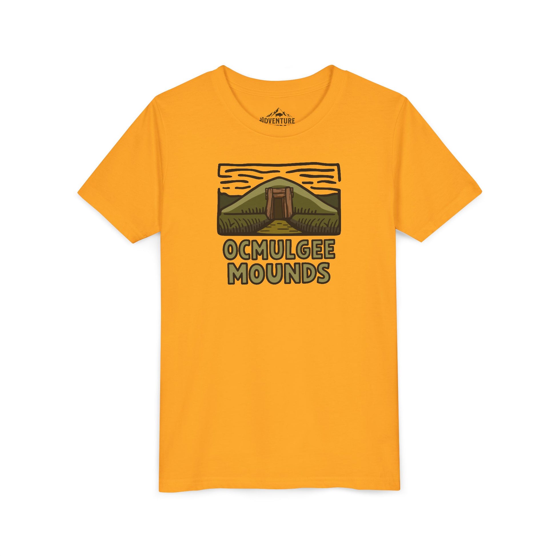 Wholesale Youth Ocmulgee Mounds T-shirt Gold Adventure and Outdoors Themed Kids clothes