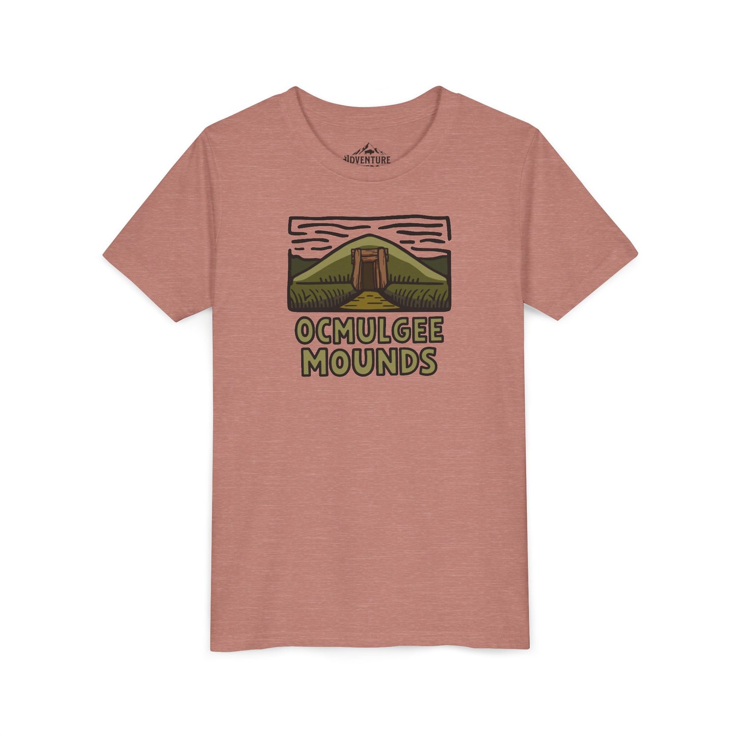 Wholesale Youth Ocmulgee Mounds T-shirt Heather Mauve Adventure and Outdoors Themed Kids clothes
