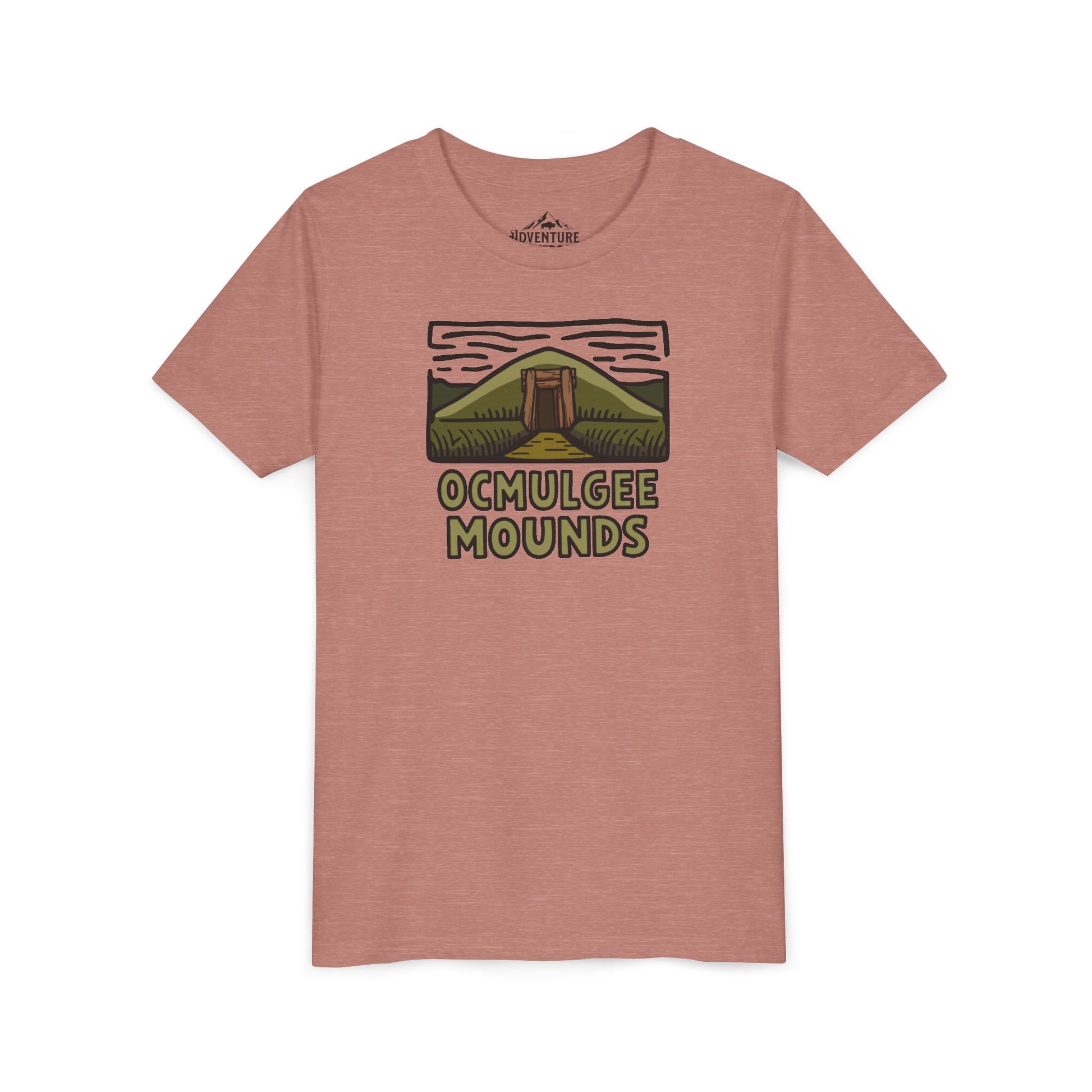 Wholesale Youth Ocmulgee Mounds T-shirt Heather Mauve Adventure and Outdoors Themed Kids clothes