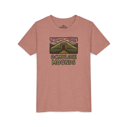Wholesale Youth Ocmulgee Mounds T-shirt Heather Mauve Adventure and Outdoors Themed Kids clothes