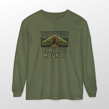Custom Ocmulgee Long Sleeve T-Shirt Hemp Adventure and Outdoors Themed Long-sleeve