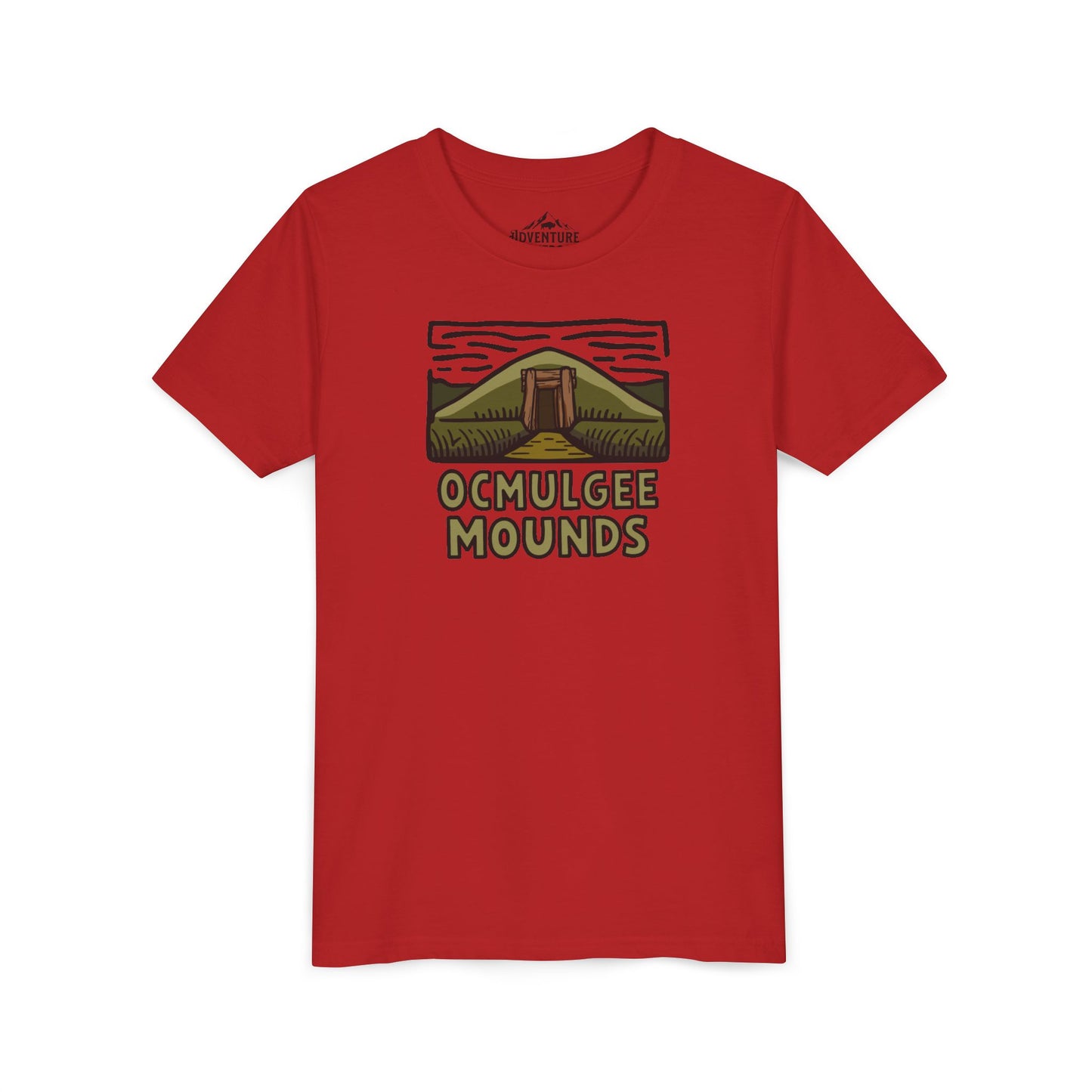 Wholesale Youth Ocmulgee Mounds T-shirt Red Adventure and Outdoors Themed Kids clothes