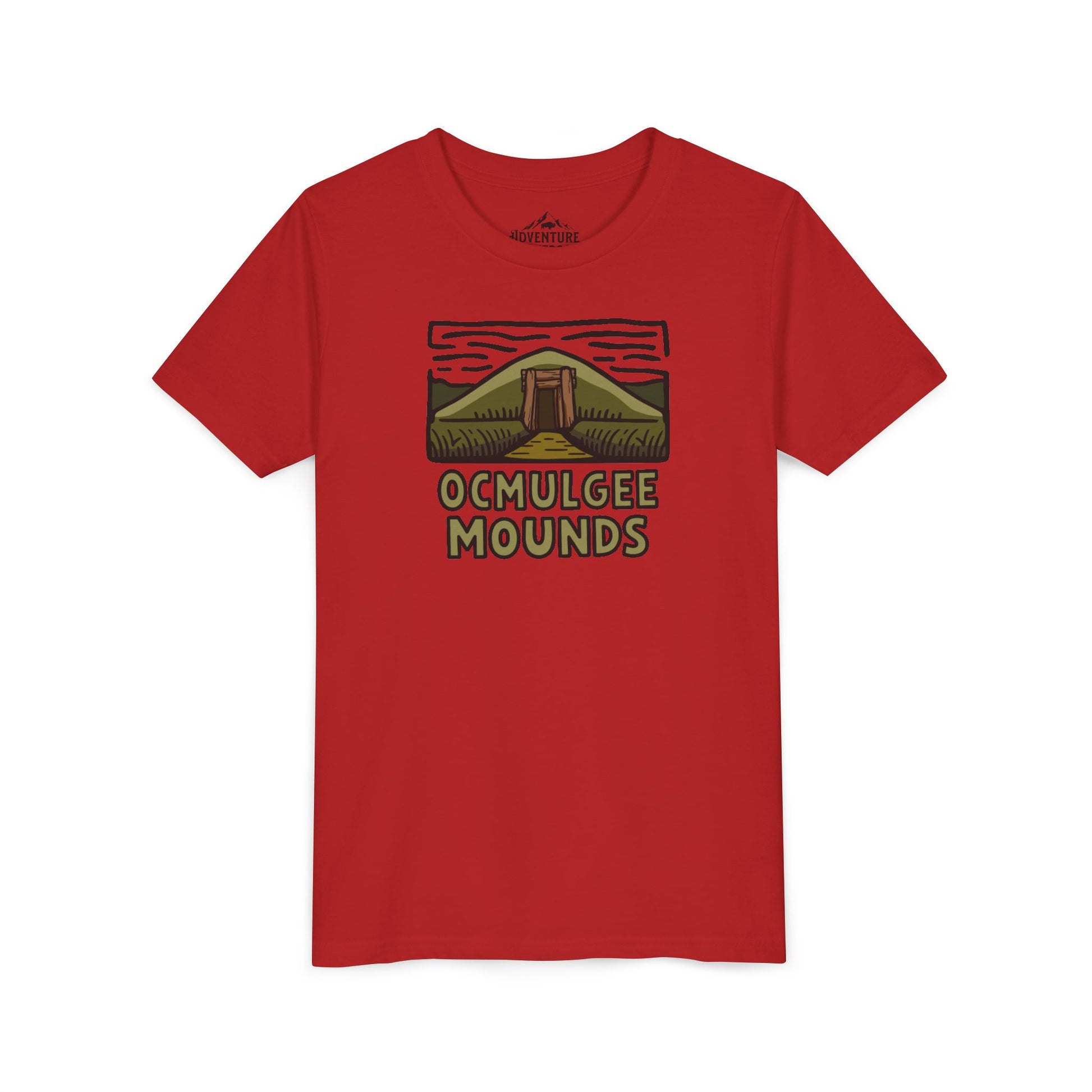 Wholesale Youth Ocmulgee Mounds T-shirt Red Adventure and Outdoors Themed Kids clothes