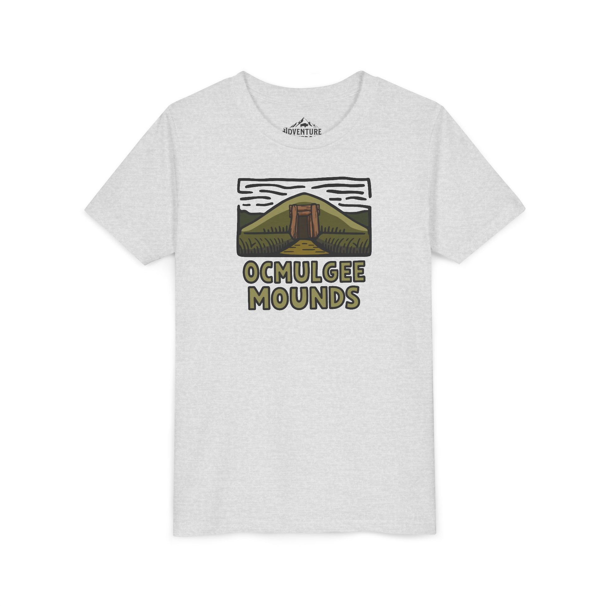 Wholesale Youth Ocmulgee Mounds T-shirt Ash Adventure and Outdoors Themed Kids clothes