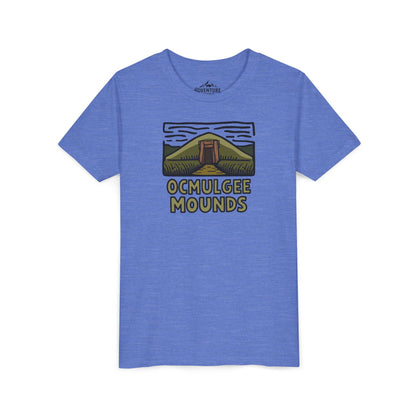Wholesale Youth Ocmulgee Mounds T-shirt Heather Columbia Blue Adventure and Outdoors Themed Kids clothes