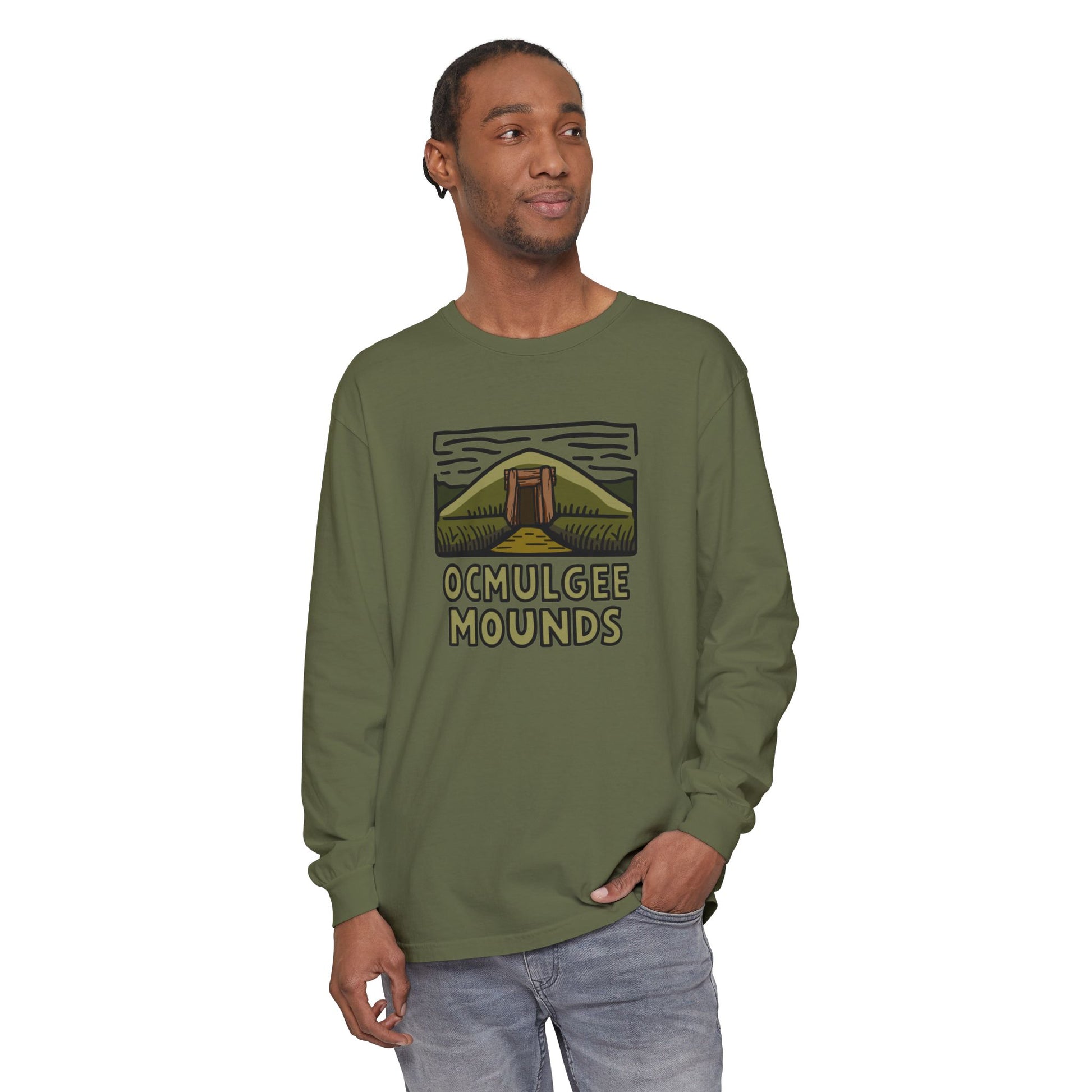 Custom Ocmulgee Long Sleeve T-Shirt Adventure and Outdoors Themed Long-sleeve