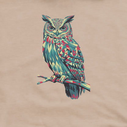 Horned Owl Mosaic Crewneck Sweatshirt Adventure and Outdoors Themed Sweatshirt