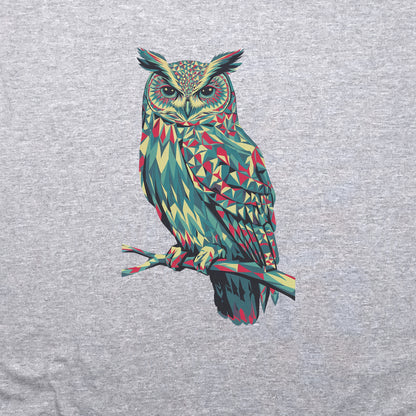Horned Owl Mosaic Crewneck Sweatshirt Adventure and Outdoors Themed Sweatshirt