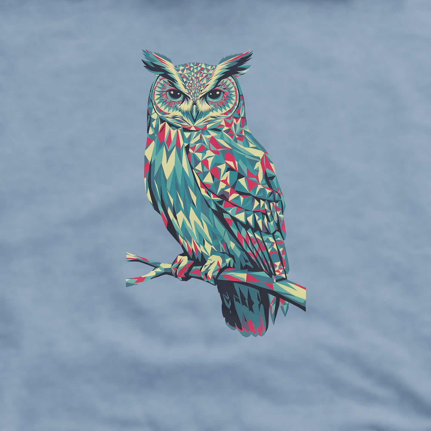 Horned Owl Mosaic Crewneck Sweatshirt Adventure and Outdoors Themed Sweatshirt