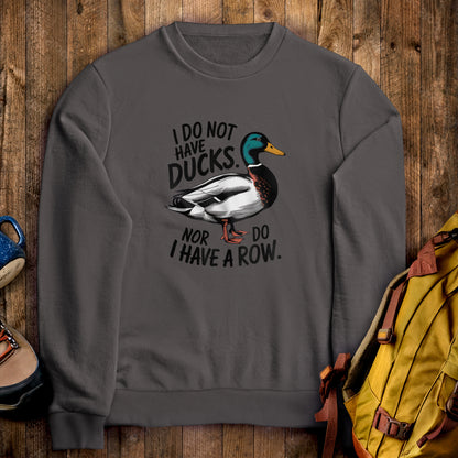 Ducks in a Row Crewneck Sweatshirt Charcoal Adventure and Outdoors Themed Sweatshirt