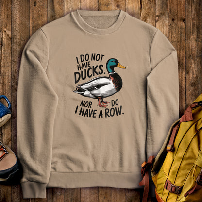 Ducks in a Row Crewneck Sweatshirt Sand Adventure and Outdoors Themed Sweatshirt