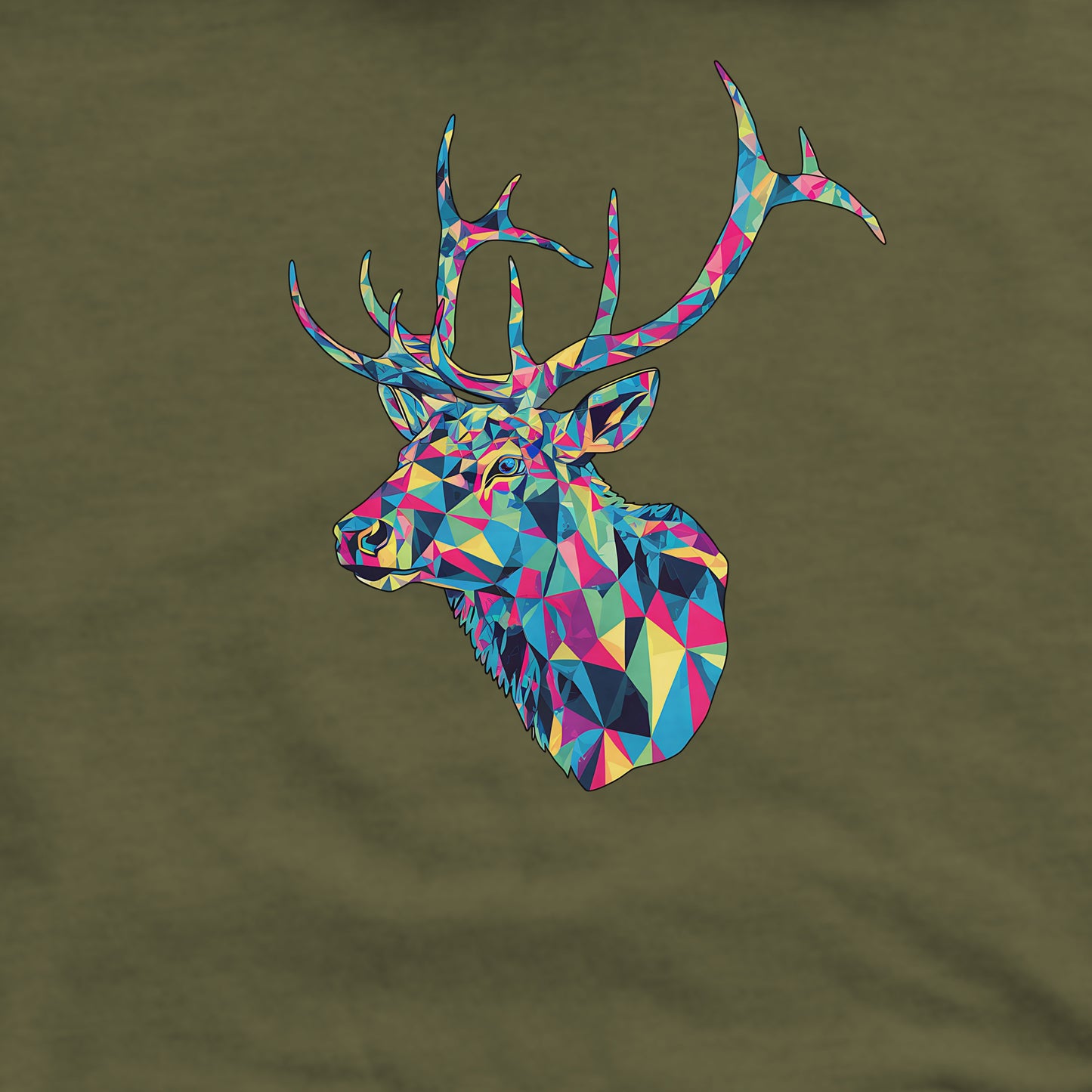 Elk Mosaic Crewneck Sweatshirt Adventure and Outdoors Themed Sweatshirt
