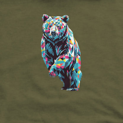 Bear Mosaic Crewneck Sweatshirt Adventure and Outdoors Themed Sweatshirt