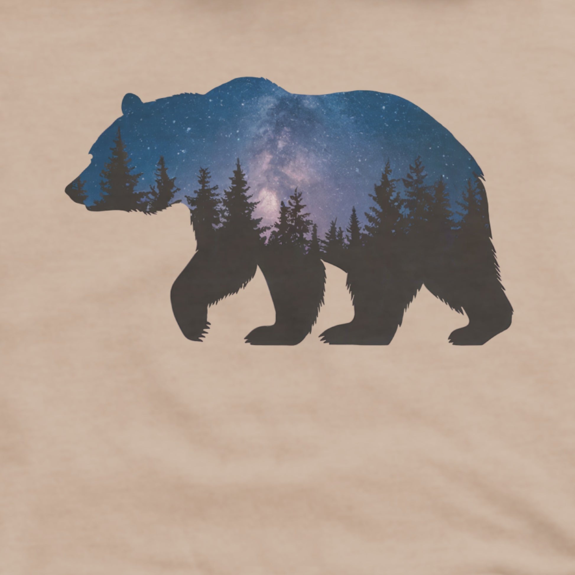 Bear Night Silhouette Hoodie Adventure and Outdoors Themed Hoodie