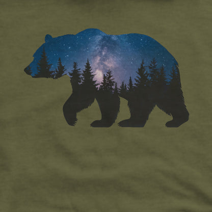 Bear Night Silhouette Hoodie Adventure and Outdoors Themed Hoodie