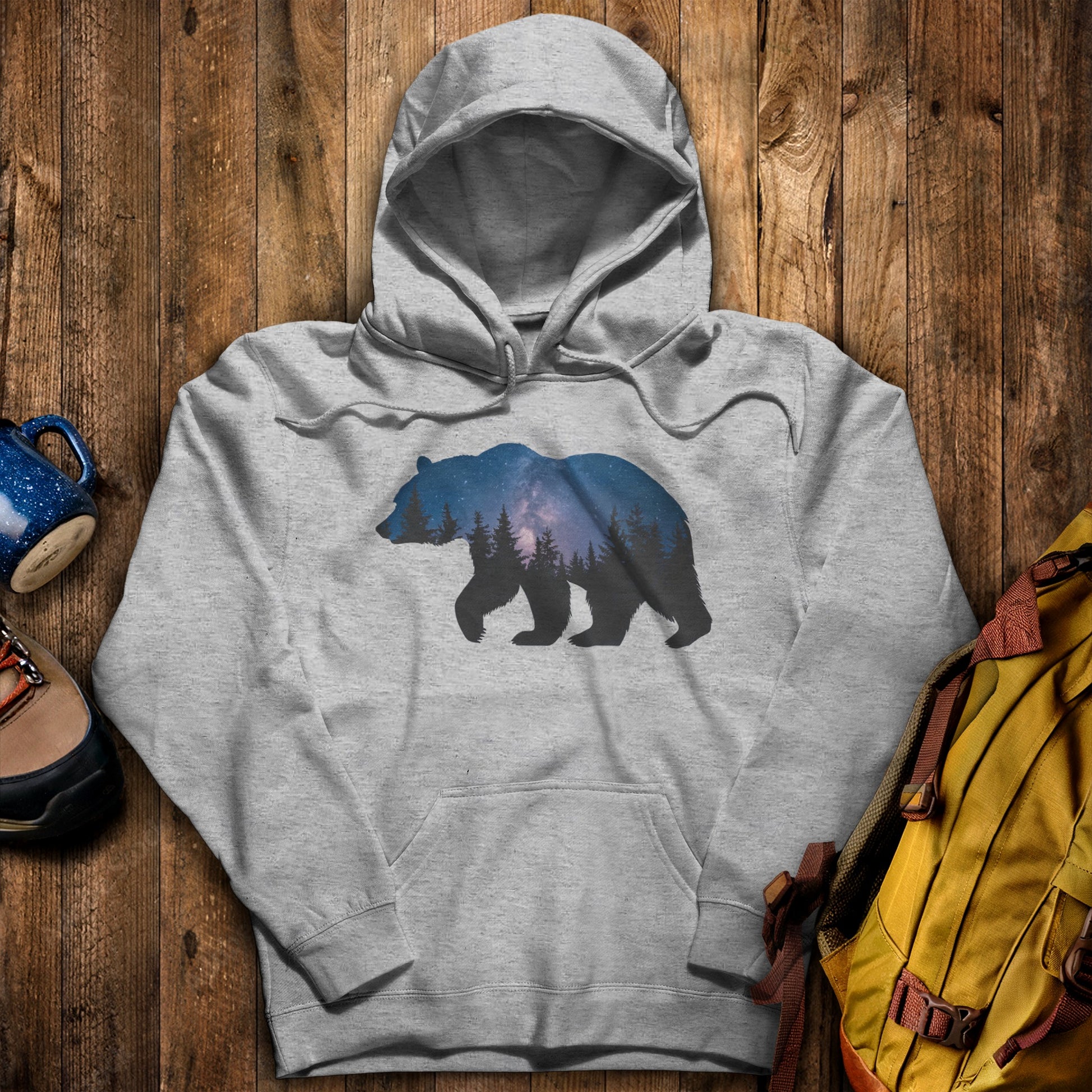 Bear Night Silhouette Hoodie Sport Grey Adventure and Outdoors Themed Hoodie