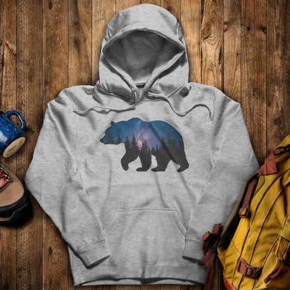 Bear Night Silhouette Hoodie Sport Grey Adventure and Outdoors Themed Hoodie