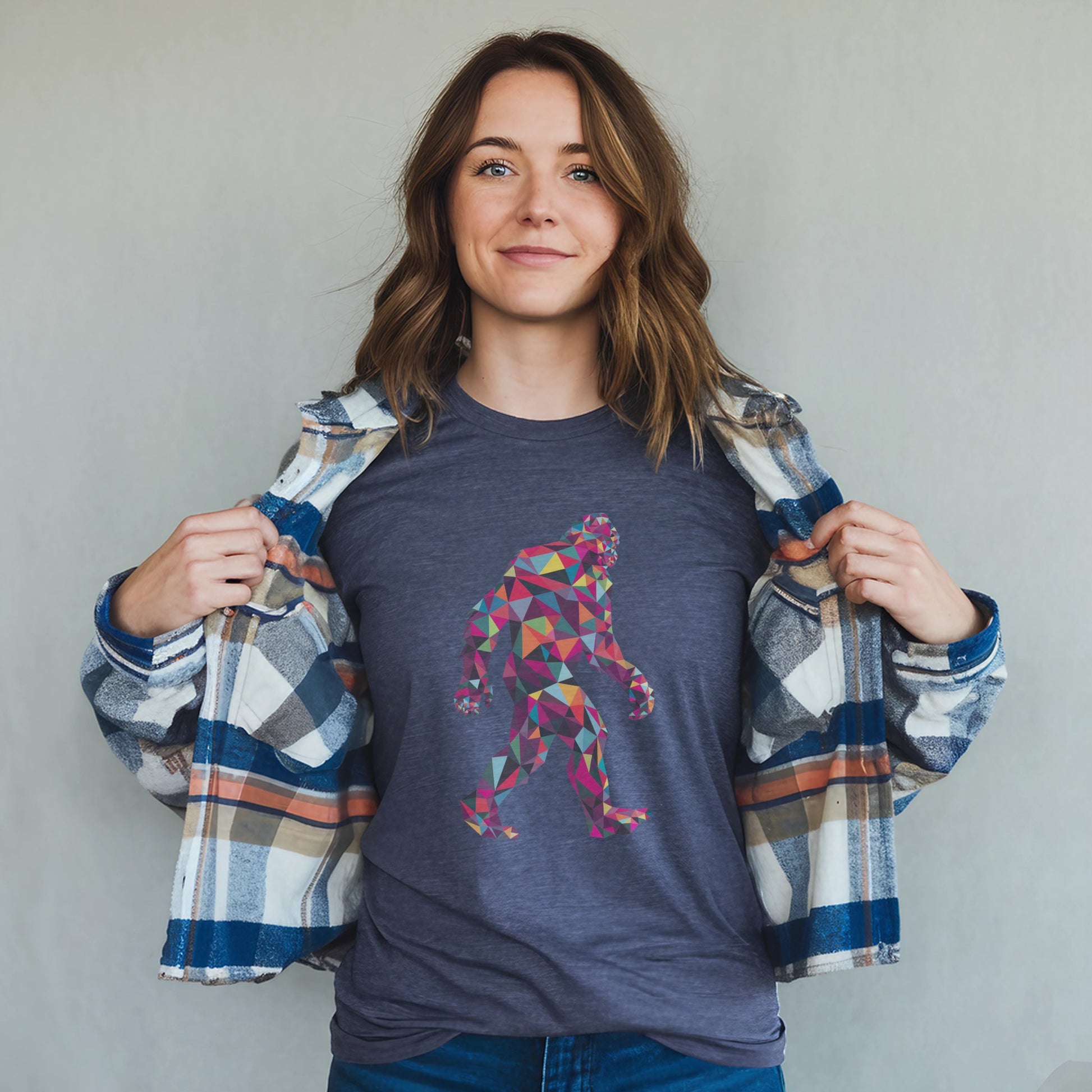 Sasquatch Mosaic T-Shirt Adventure and Outdoors Themed T-Shirt