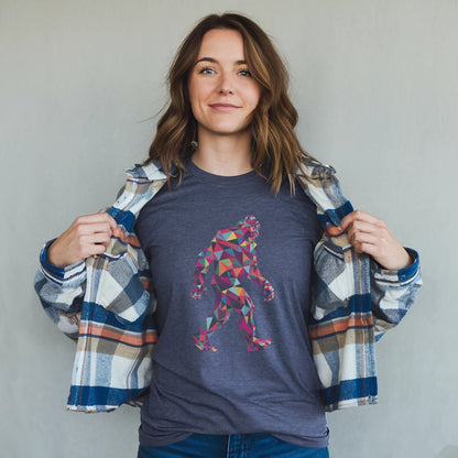 Sasquatch Mosaic T-Shirt Adventure and Outdoors Themed T-Shirt