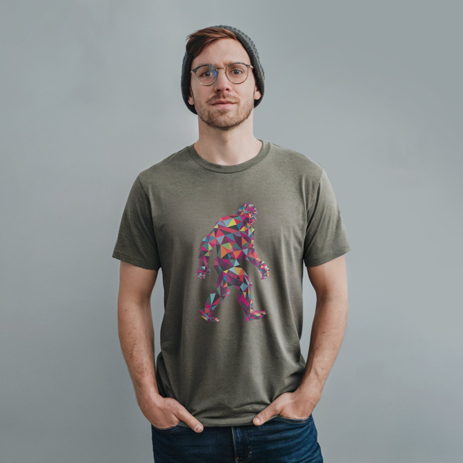 Sasquatch Mosaic T-Shirt Adventure and Outdoors Themed T-Shirt