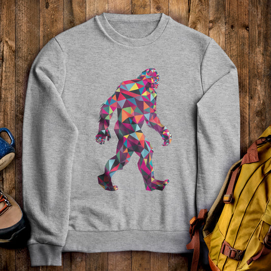 Sasquatch Mosaic Crewneck Sweatshirt Sport Grey Adventure and Outdoors Themed Sweatshirt
