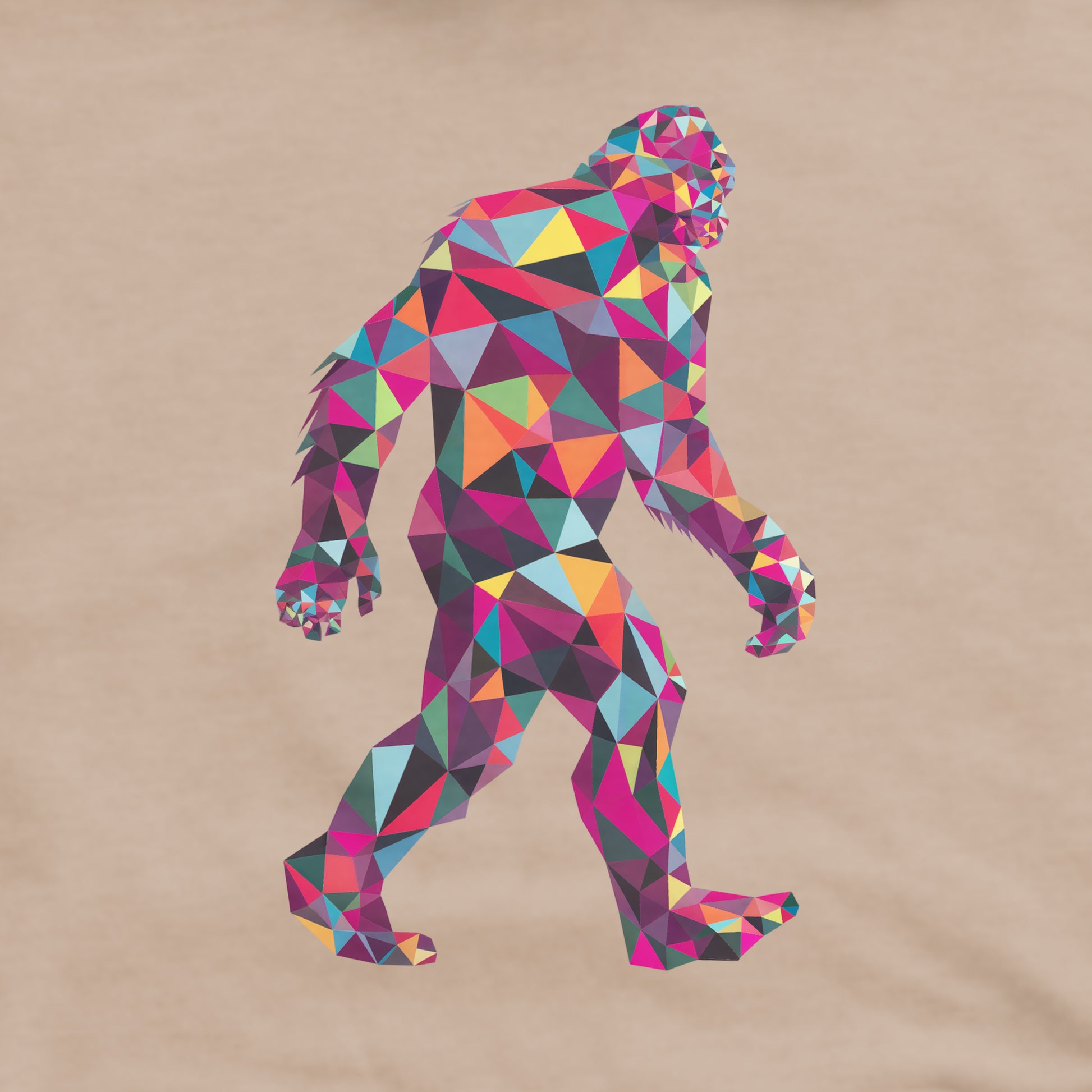 Sasquatch Mosaic Crewneck Sweatshirt Adventure and Outdoors Themed Sweatshirt