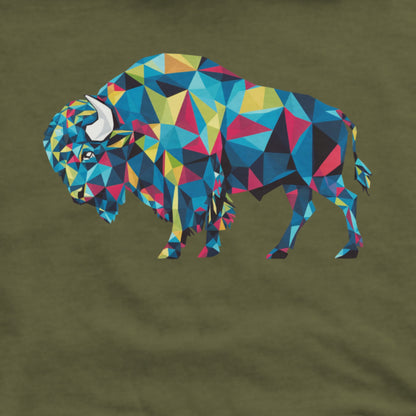 Buffalo Mosaic Hoodie Adventure and Outdoors Themed Hoodie