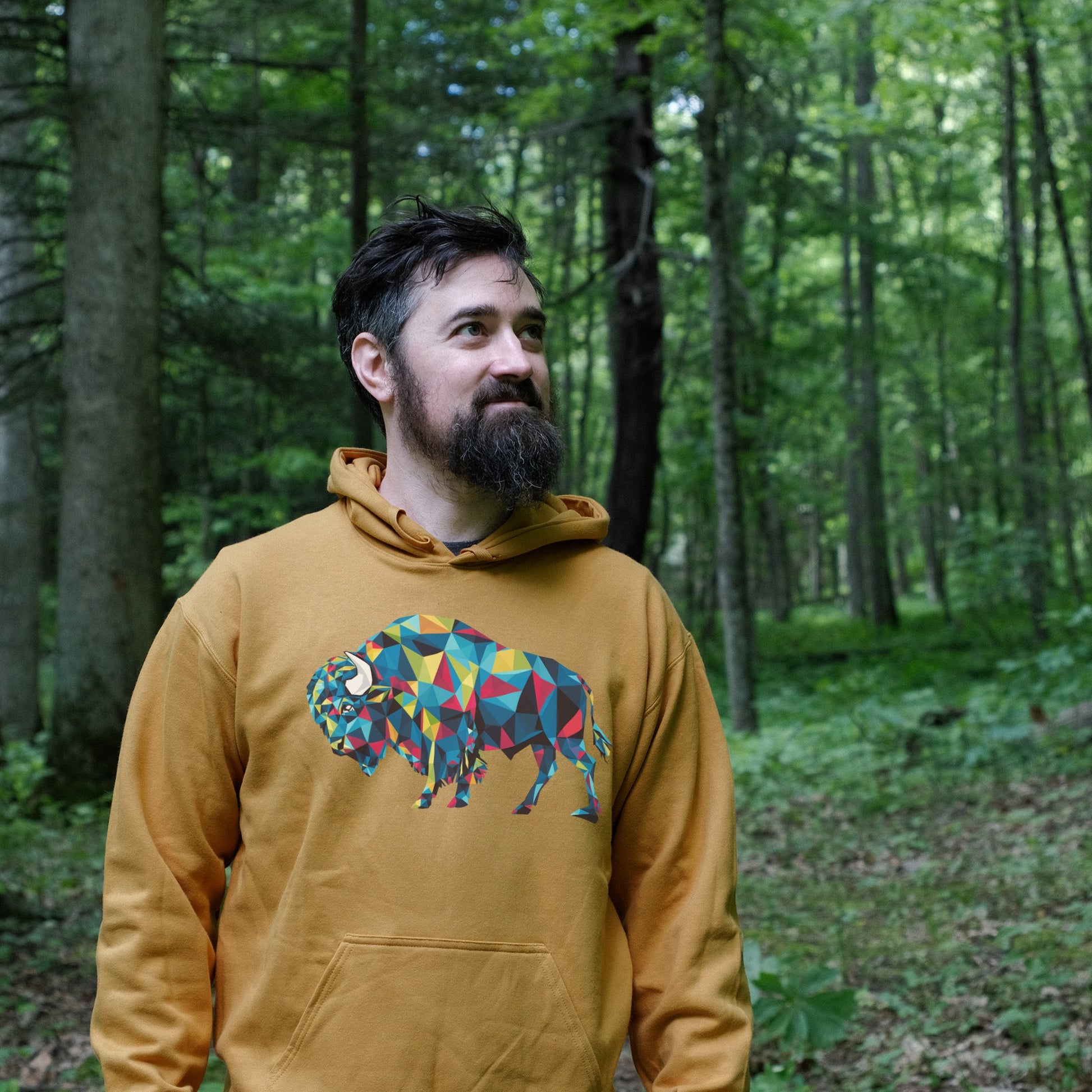 Buffalo Mosaic Hoodie Adventure and Outdoors Themed Hoodie