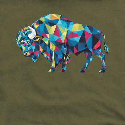 Buffalo Mosaic Crewneck Sweatshirt Adventure and Outdoors Themed Sweatshirt