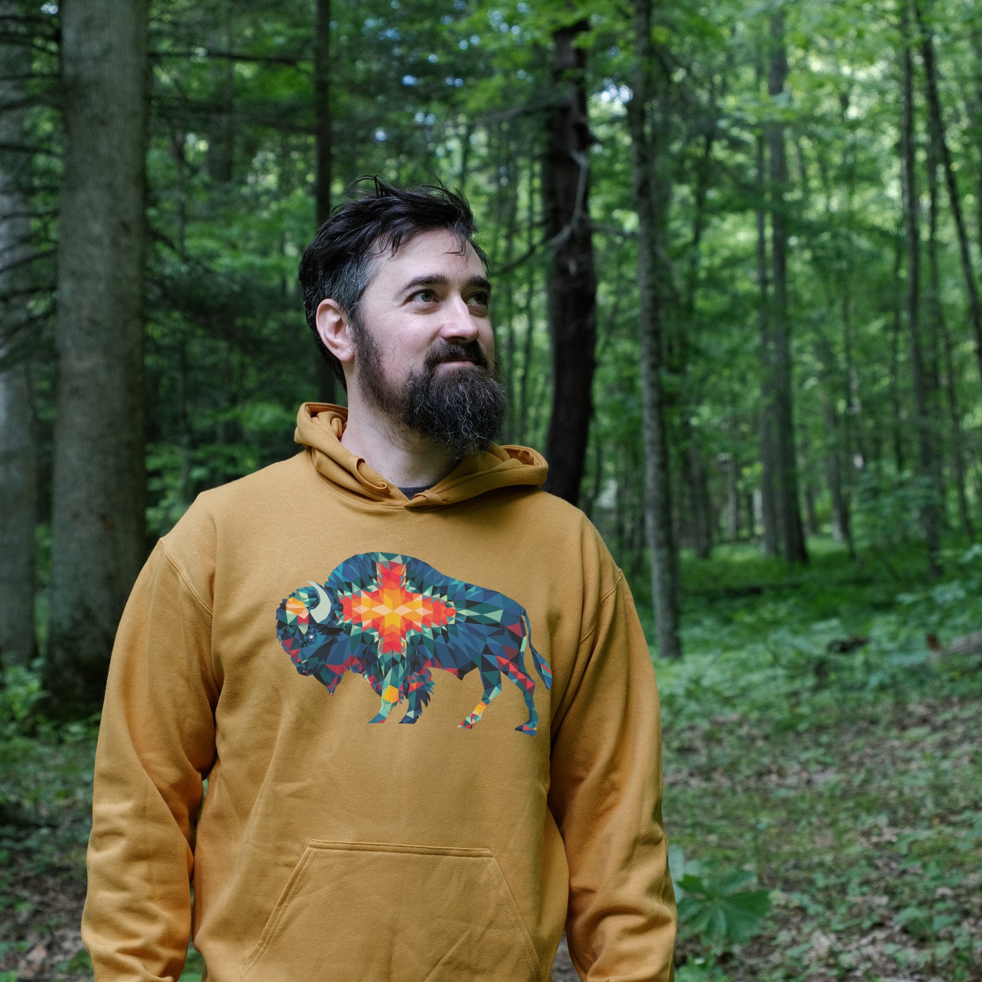 Buffalo Southwestern Mosaic Hoodie Adventure and Outdoors Themed Hoodie